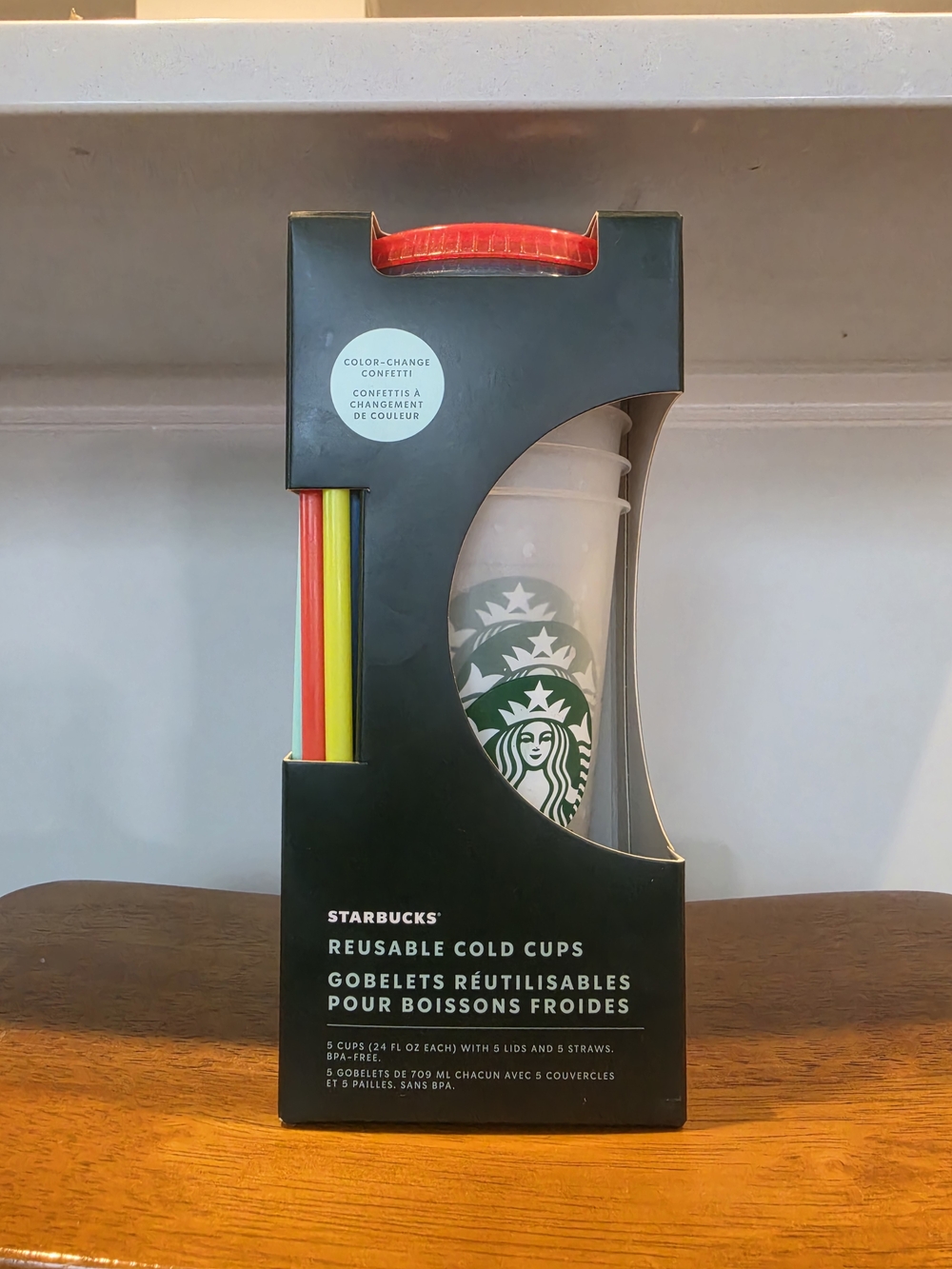 Starbucks Reusable Cold Cup Set with Colorful Straws - Clear/ColorChanging
